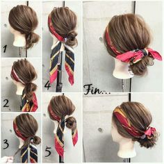 Adorable Hairstyles, Growing Out Bangs, Tie A Scarf, Hair Scarf Styles, Korean Wedding, Thicker Hair, Peinados Fáciles Para Cabello Corto, Penteado Cabelo Curto, Bad Hair