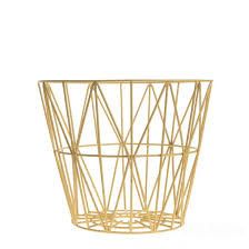 a wire basket is shown against a white background