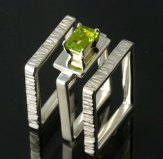 3 Silver Rings with Peridot | Etsy Modern Peridot Rings For Anniversary, Modern Green Gemstone Stackable Rings, Modern Green Ring With Rectangular Stone, Modern Green Rectangular Stone Ring, Modern Green Stackable Rings, Modern Green Square Cut Jewelry, Modern Sterling Silver Green Rings, Modern Green Sterling Silver Rings, Accessorize Jewellery