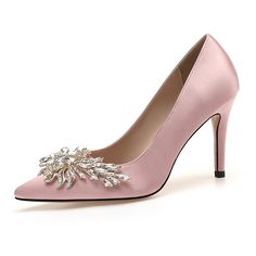 Category:Wedding Shoes; Upper Materials:Satin; Embellishment:Crystal; Heel Type:High Heel; Gender:Women's; Toe Shape:Pointed Toe; Type:Bridal Shoes; Style:Elegant; Heel Height(inch):3-4; Shipping Weight:0.63; Production mode:Self-produce; 2024 Trends:Sparkling Shoes; Foot Length:; Size chart date source:Provided by Supplier.; US Size:null; UK Size:14.5; EU Size:50 Satin High Heels, High Heels Elegant, Wedding Shoes High Heels, Fashion Walk, Wedding Pumps, Shoes Party, Faux Leather Boots, Victorian Lace, Crystal Shoes