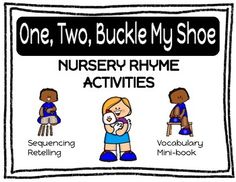 a sign that says, one, two, buckle my shoe nursery rhyme activities