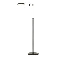 a black floor lamp on a white background