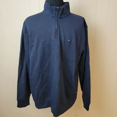 Tommy Hilfiger Mens 1/4 Zip Mockneck Sweatshirt Size XXL Navy Blue Long NWT Measurements Pit - Pit 25 Collar - Bottom 32 Collar - Sleeve 30 1 day handling time Shipping via USPS Priority Mail Navy Casual Turtleneck Top, Casual Navy Turtleneck Top, Casual Tommy Hilfiger Tops With Ribbed Collar, Casual Tommy Hilfiger Top With Ribbed Collar, Blue Cotton Half-zip Sweatshirt, Mens 1/4 Zip, Tommy Hilfiger Sweatshirt, 1/4 Zip, 1 Day