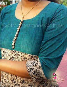 How to make different types of kurthi patterns - Simple Craft Ideas Office Kurti, Kurtis Patterns, Salwar Neck Patterns, Silk Kurti Designs, New Kurti Designs