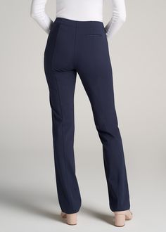 About Our Slacks for Tall Women The search for extra-long women's dress pants is over. Whether you're meeting clients to close a deal or walking into a big job interview, you need an outfit that's going to make you look good and feel confident. Finding options when you're vertically blessed can be tough, which is why we designed this pair of slacks for tall women between 5'9” and 6'6”. They have an extra-long inseam with a turn-up hem, a slim straight fit that will flatter your long legs and a h Pants For Tall Women, Tall Lady, Women's Dress Pants, Straight Leg Dress Pants, Slacks For Women, Belted Cardigan, Womens Dress Pants, Tall Women, Women Long Dresses