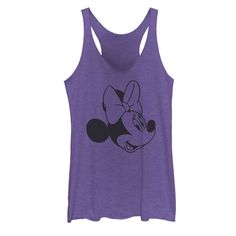 Add a sweet touch to your casual style with this delightful juniors' Minnie Mouse tank top.©Disney Add a sweet touch to your casual style with this delightful juniors' Minnie Mouse tank top. ©Disney Scoopneck SleevelessFABRIC & CARE Polyester, cotton, rayon Machine wash Imported Size: X Large. Color: Purple. Gender: female. Age Group: kids. Pattern: Graphic. Material: Polyester|Cotton. Cute Minnie Mouse Tops For Disney Trips, Cute Minnie Mouse Top For Disney Trips, Casual Tops For Disney Trips, Disney Minnie Mouse Summer Tops, Minnie Mouse Black And White, White Head, Retro Shorts, Graphic Tank Tops, Graphic Apparel