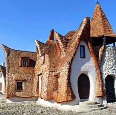 a house made out of wood and stone