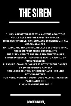 The Siren is the most ancient of seductresses. Her prototype is the
goddess of love Venus-Aphrodite. It's in her nature to be adorned with the qualities
qualities of a mythical figure. But don't imagine that she belongs to the past.
past, whether legendary or historical; she embodies a powerful masculine ideal
masculine ideal: the voluptuous, superb woman of absolute self-confidence
self-confidence, inviting infinite pleasures with a hint of risk. Siren Female Archetype, Siren Voice Affirmations, Siren Women Energy, Siren Seduction Art, How To Be A Siren, The Siren, Seductress Archetype Aesthetic, The Siren Archetype