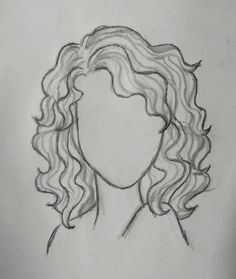 a drawing of a woman's face with wavy hair