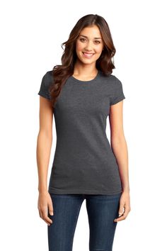 District Women's Fitted Very Important Tee DT6001Crafted from ring spun cotton for ultimate comfort.| 4.3-ounce, 100% combed ring spun cotton, 30 singles 50/50 combed ring spun cotton/poly (Heathers, Frosts, Neon Pink) 90/10 combed ring spun cotton/poly (Light Heather Grey) Form fitting 1x1 rib knit neck Shoulder to shoulder taping Size up for less fitted look Tear-away label; Work Wear Women, Woven Dress, Family Outfits, 50 50, Fashion Tees, Heather Gray, Shoulder Taping, Girls Tshirts, Neon Pink