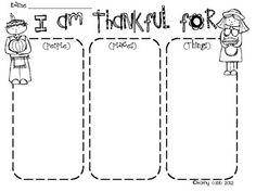 i am thank for worksheet with pictures and words on the front page, in black and white