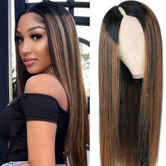 👩‍🦱 Get the perfect V part look with the Amznlady Straight Brazilian Virgin Human Hair Wig! 🌟 Upgrade your style with this glueless, full head clip-in half wig that blends seamlessly with your natural hair. 🎀 No need to leave any hair out, thanks to the V shape design. 💁‍♀️ Achieve a natural, voluminous look with the 180% density and a stunning #FB30 Balayage Brown color. 💯 #AD #SPONSORED V Shaped Haircut, Wigs Straight, Half Wig, Haircut Inspiration