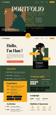 an image of a web page with many different colors and font styles on it, including the