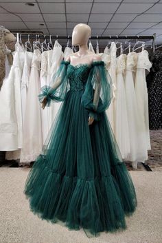 Lace Prom Dresses, Tulle Balls, Tulle Sleeves, Tulle Ball Gown, Puff Long Sleeves, Gown Prom, Ball Gowns Prom, Dresses Elegant