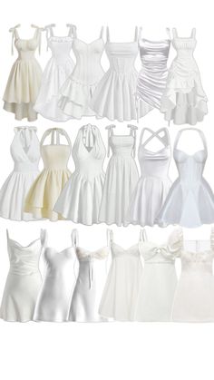 White Dress Outfit, Cute Short Dresses, Aesthetic Dress, Cute Dress Outfits, Cute Prom Dresses, White Dresses, Dressy Outfits, Cute Simple Outfits