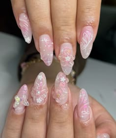 Bridal Nail Art, Pink Gel Nails, Nail Jewels, Acrylic Press On Nails, Glow Nails