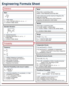 the engineering formula sheet is shown in red and black, with two numbers on each side