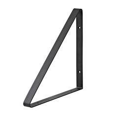 a black metal shelf bracket on a white background