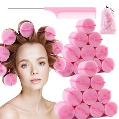 PRICES MAY VARY. ❤Super jumbo sizes:Diameter 2 inch,large Foam rollers are great for straight styles, especially when you’re want to get a fluffy curly hair.There are 24 Pieces sponge hair rollers in the package ,it had enough hair rollers for your whole head.Even for thick and very long hair or short hair. ❤Bouncy curls:You can create loose curls with a nice bounce or to create face framing waves and a dimensional do,Great for sexy curly hair looks! Leaves you hair curly for day’s! ❤Heatless:Th Short Blonde Hair Styling Tools, Satin Hair Roller, Short Curly Hair Styling Tools, Curly Wedding Hair Styling Tools, Sharalees Hair Products, Foam Hair Roller, Best Curler For Thick Hair, No Heat Curl Rods, Roller Sets For Long Hair