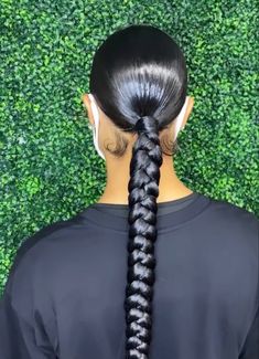 Slick Back Braided Ponytail, Low Braid, Natural Ponytail, Black Hair Protective Styles, Straight Human Hair Bundles, Curly Lace Wig, Big Box Braids Hairstyles