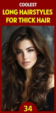 32 Fabulous Long Hairstyles for Women to Rock in 2024 #hairstyle #longhairstyle #longhaircut #longhairstyles Long Thick Hair Styles, Thick Long Hairstyles, Long Haircut For Thick Hair, Haircuts For Long Thick Hair, Thick Volume Hair, Long Hairstyles For Thick Hair, Thick Locks, Long Sleek Hair, Layered Thick Hair