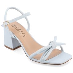 Elevate your style with the Journee Collection Meryl Tru Comfort Foam Light Puff Strap Sandals, a perfect blend of elegance and comfort. These sandals are designed to impress with their sophisticated features:

- Size: 11
- Color: Light Denim
- Material: Man-made materials (upper, lining, outsole)
- Gender: Female
- 2 3/4-inch block heel for a subtle lift
- Open-toe design for a chic look
- Ankle strap with buckle closure for a secure fit
- Tiny knot detail on the vamp adds a touch of sophistica Foam Sandals, Fashion Shoes Sandals, Strappy Block Heels, Chic Sandals, Platform Block Heels, Wedding 2024, September Wedding, Open Toed Heels, Blue Heels