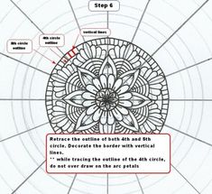 the diagram shows how to draw an intricate flower