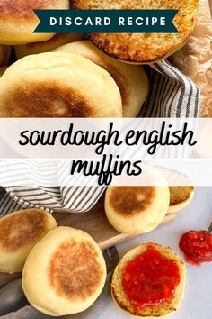 some english muffins are on a plate with ketchup