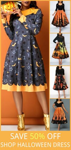 #coupons $7 off over $66, $13 off over $106, $25 off over $166, code: Hoc .Free Shipping & Easy Return. Liligal cute otufits for Halloween down to $USD28, shop now~ #liligal #womensfashion #dresses #tshirt #halloween Cute Halloween Outfits For Women, Cute Halloween Outfits, Halloween Mode, Halloween Dresses, Holiday Outfit Ideas, Holiday Party Fashion, Holiday Outfits Women, Adornos Halloween