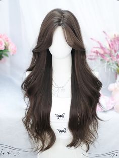 Get the perfect look with our brown curtain bangs wavy long synthetic wig. This stunning wig features trendy curtain bangs and luscious waves, creating a natural and stylish appearance. Made with high-quality synthetic fibers, this wig is easy to maintain and style.   Please note that this product includes only the wig. Elevate your style effortlessly with this versatile and chic wig. Garment Size SizeFree SizeHair Length65 Very Long Hair Layers, How To Make Hair Wavy, Very Long Haircut, Bangs Hairstyles Long, Brown Curtain Bangs, Best Haircut For Long Hair, Layers With Bangs, Long Hair Wavy, Trendy Curtain Bangs