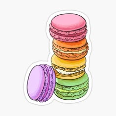 a stack of colorful macaroons sticker