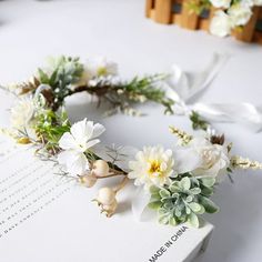 Ladies flower headband garland crown flower wedding garland wedding festival photo props Keywords: flower crown Product Description: * High-quality materials: excellent handmade materials and exquisite craftsmanship, using artificial flowers, artificial green plants, fabrics, ribbons and other high-quality materials * Adjustable size: The size can be adjusted with ribbon, one size fits most people, ideal for children and adults * Comfortable to wear: Floral hair garland is convenient and comfort Bohemian Flower Crown, White Flower Crown, Flower Crown Bride, Wedding Hair Wreath, Wedding Hairband, Flower Tiara, Flower Crown Hairstyle, Floral Halo, Bride Headband