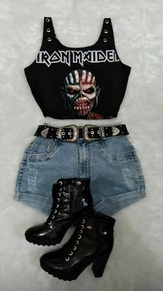 Welcome To Rockville Outfit, Biker Party Outfit, Rock And Roll Outfits Women, Rock And Roll Outfits, Punk Style Outfits, 80s Rock, Look Rock, 90s Fashion Outfits