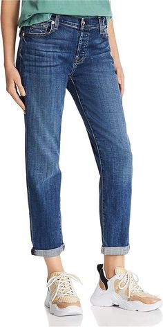 7 For All Mankind Women's Boyfriend Jeans at Amazon Women's Jeans store Feminine Boyfriend, Womens Boyfriend Jeans, Most Comfortable Jeans, 7 Seven, Torn Jeans, Flattering Jeans, Cropped Boyfriend Jeans, 7 Jeans