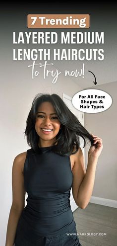 Find your next layered medium length haircut with our top 7 picks! From medium length haircut layers with curtain bangs to shoulder length styles to face framing layers, I cover it all. Ideal for fine or thick hair, discover how medium length haircuts with layers can add volume and movement. Explore 90s inspired cuts, fringe layers, and edgy styles. Whether you have straight, wavy or curly hair, learn what to ask your stylist to achieve the best look. Read the full blog post now! Medium Length Haircuts With Layers, Shoulder Layered Haircuts, Volume Haircut, Straight Haircuts, Medium Fine Hair, Shoulder Length Hair With Bangs, Haircut Layers, Haircuts With Layers, Lovely Hairstyles