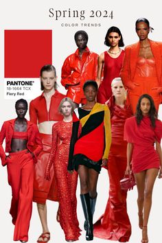 COLOR TRENDS  #FIERYRED #RED #PANTONE #SPRINGTRENDCOLOR #TREND #COLOR Summer 2025 Fashion Trends, Red Pantone, 2024 Spring Summer Fashion, Design Color Trends, Chic Capsule Wardrobe, Ss 2024, Spring Summer Fashion Trends, Fashion Trend Forecast