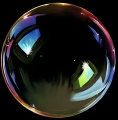 an image of a shiny glass ball on a black background