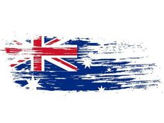 the flag of australia painted in grunge style with stars on white background royalty illustration