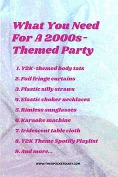 18 Things You Need For A 2000s Party Theme | Fun Y2K party ideas | 2000s parties with friends | Amazon products for a y2k party | y2k party decor | 2000s party decor | 2000s wall backdrop | Fun party ideas with themes | Y2k Party Inspo | 2000s party inspiration | Party Check List Y2k Dance Theme, Things You Need For A Party, 2006 Theme Party, 2004 Theme Party, 2003 Themed Party, 2000s Party Favors, 90s 2000s Birthday Party Theme, Y2k Party Invite