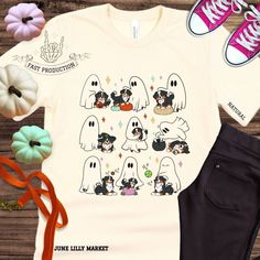 Bernese Mountain Dogs and Ghost Fall T-Shirt,Berner Mama Shirt, Cute Halloween Dog Tshirt, Halloween Gift for Bernese Mom, Bernese Owner Tee Bernese Mountain Dogs, Bernese Mountain, Bernese Mountain Dog, Mountain Dogs, Mama Shirt