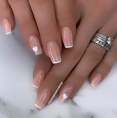 Romantic Nails, Work Nails, Pink Acrylic Nails, Neutral Nails, Classy Nails