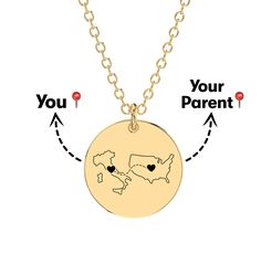 The most meaningful long-distance gift Personalize this necklace with the countries of you and your partner, creating a unique piece to keep each other close and to remind each other of your favorite memories, no matter the distance. You can even add a custom message on the back of the pendant as a reminder of how special your bond is. An Invisible Thread, Distance Gifts, Engraved Pendant, Long Distance Gifts, Time Of Your Life, Inside Jokes, Custom Quotes, Engraved Necklace, The Memories