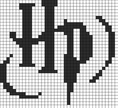 a cross stitch pattern with the letter y in black and white, on a white background