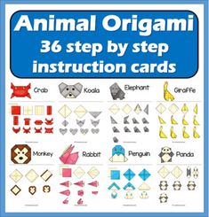 an animal origami poster with instructions