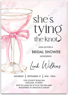 Bridal Shower Pink Theme, Pretty In Pink Bridal Shower Ideas, Pink Bridal Shower Ideas, Pink Invite, Coquette Party, Bridal Shower Pink, Pearl Bridal Shower, Bridal Shower Invitations Free, Bridal Things