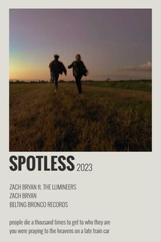 the cover of spotless 2012, featuring two people walking in a field with one person holding