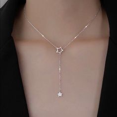 Brand New Boutique Item Silver Star Necklace Lays Like A Y Necklace Rhinestone Star Is Dainty Very Pretty Necklace Chain Is 16” With Extender It’s 20” Y Necklace Silver, Star Chain Necklace, Elegant Star Lariat Necklace Gift, Elegant Star-shaped Lariat Necklace Gift, Elegant Star-shaped Lariat Necklace, Adjustable Star Charm Necklaces, Adjustable Star Charm Necklace, Silver Charm Necklace With Star Charm, Elegant Star Charm Necklace