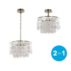 2 - in - 1 chandelier with crystal beads