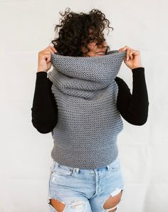 Soft, drapy, and chunky hooded cowl vest that will effortlessly keep you dressed up and warm. Every item is uniquely handmade by passionate artisans. Knit Hooded Cowl, Sleeveless Sweaters, Knitwear Collection, Hooded Cowl, Sleeveless Jumper, Sweater Vests, Womens Sweater, Slippers Cozy, Crochet Slippers