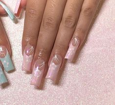 Hot Acrylic Nails Designs, Acrylic Y2k Nails, Beach Pastel, Paznokcie Hello Kitty, Edgy Nails, Coquette Y2k, Aesthetic Board, Get Nails